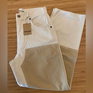 NWT Rudy Jude Utility Jeans Natural/Sand Coloblock Size 2